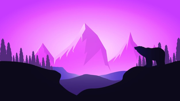 Vector minimalism minimalist landscape artist artwork digital art hd bear hd wallpaper