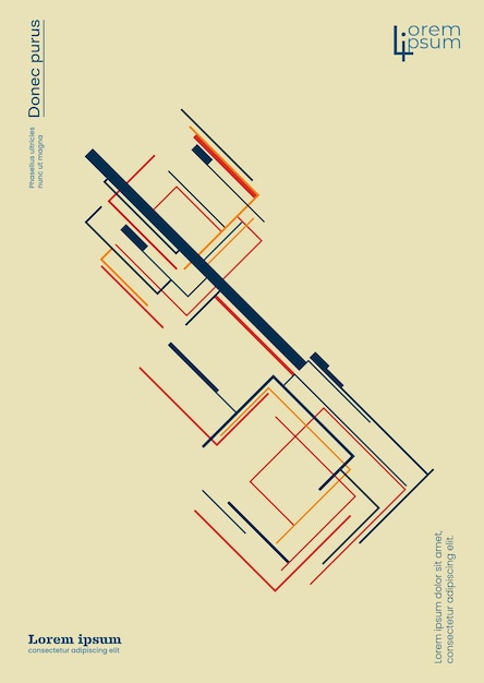 Minimalism of straight lines Vector illustration of straight intersecting lines in different colors