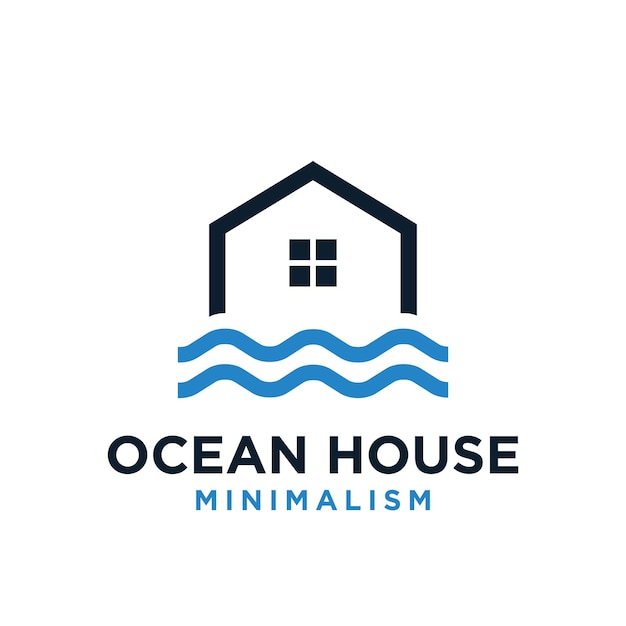 Minimalisme waterhuis vector logo ontwerp