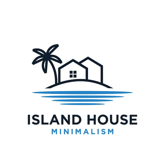 Minimalisme waterhuis vector logo ontwerp