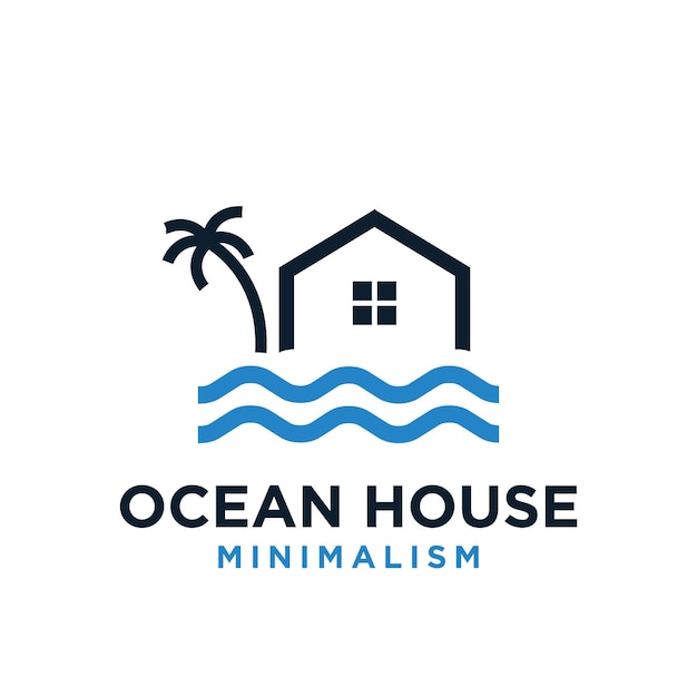 Minimalisme waterhuis vector logo ontwerp
