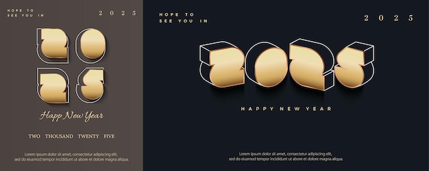 Vector minimalist 2025 design with modern clean 3d numbers premium design 2025 for calendar poster template or poster design