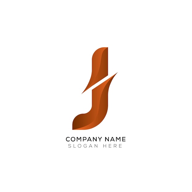 Vector minimalist 3d letter logo design with luxury gradient color