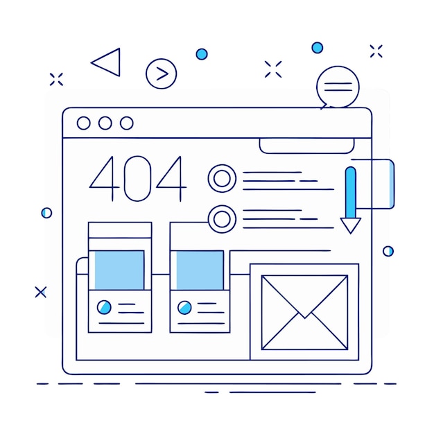 Minimalist 404 Error Page Wireframe Design