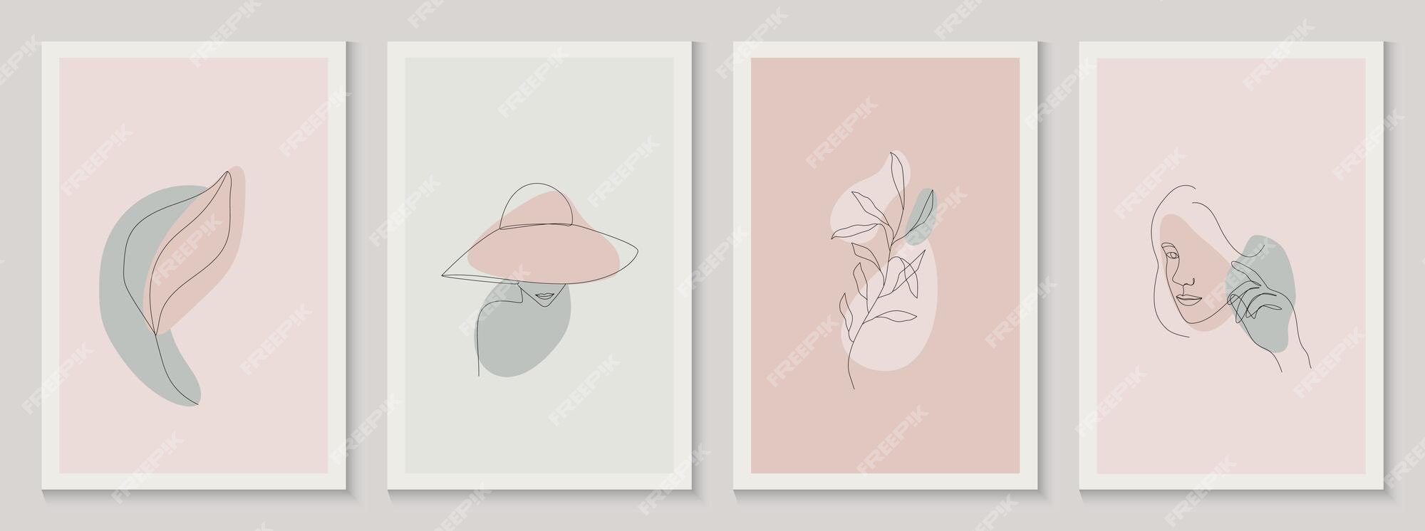 Abstract shape art with floral elements. Floral Aesthetic