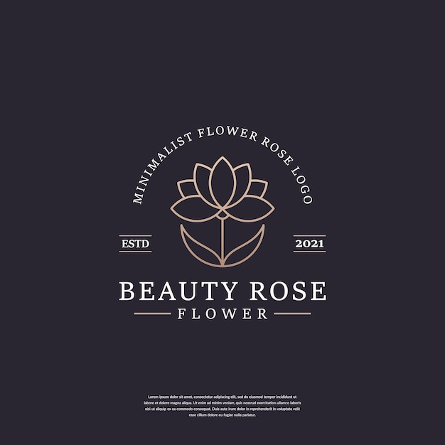 Minimalist abstract flower logo template