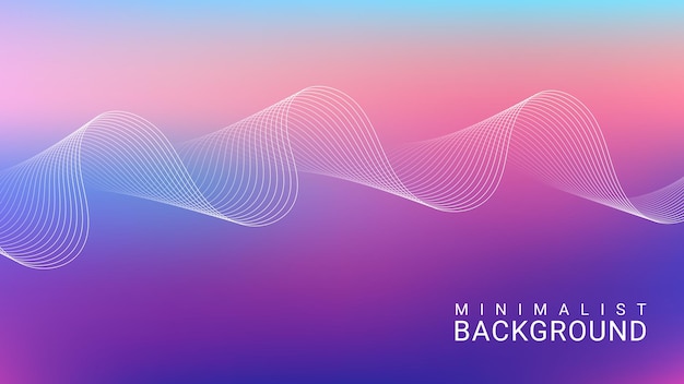 Minimalist abstract gradient background with wavy lines