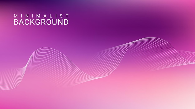 Minimalist abstract gradient background with wavy lines