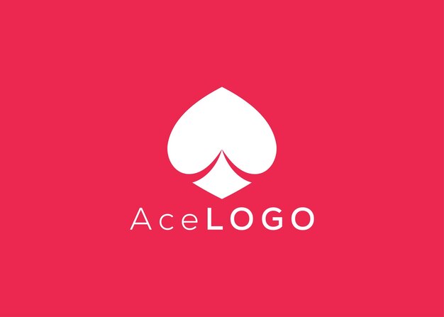 Minimalist Ace logo design vector template Creative red ace shape logo