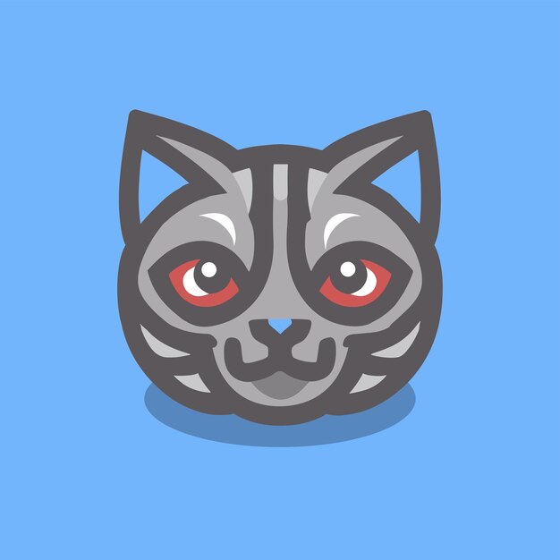 Vector minimalist and adorable vector logo with a stylized cat