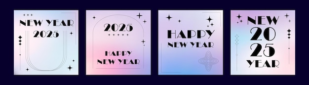 minimalist aesthetic y2k new year background template set retro minimal design