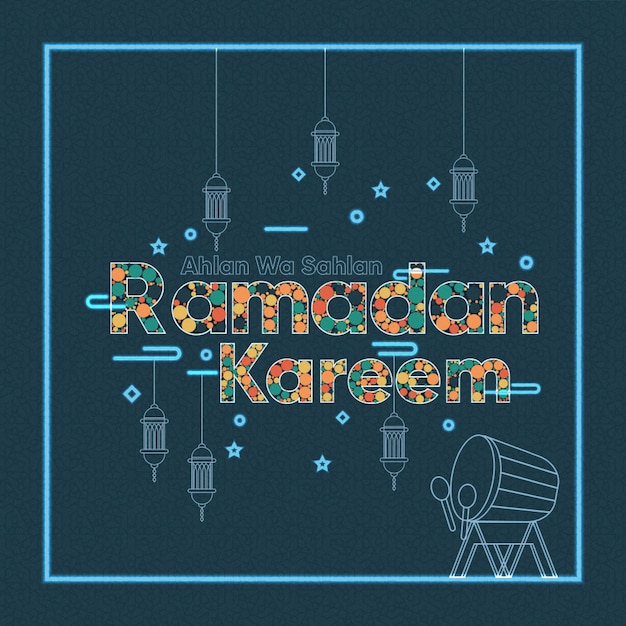 Minimalist Ahlan Wa Sahlan Ramadan Kareem Background