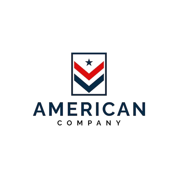 Modello di logo emblema americano minimalista