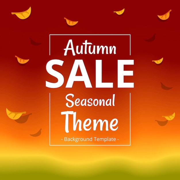 minimalist autumn theme sale template with border