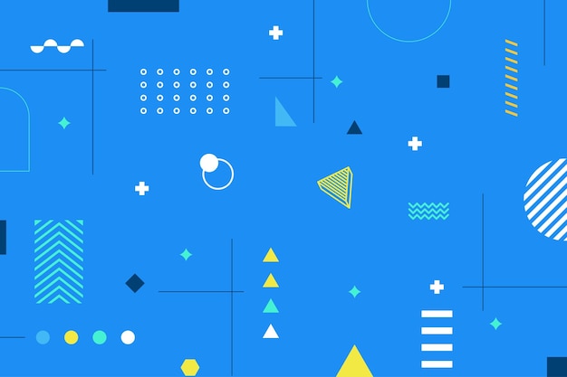 Minimalist background with abstract memphis objects