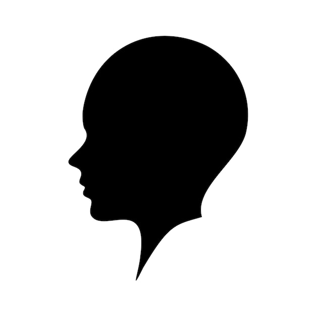 Vector minimalist bald woman silhouette vector illustration