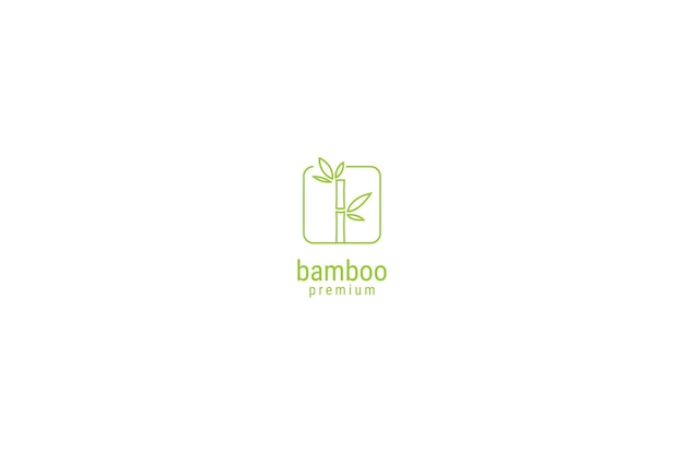 Minimalist bamboo logo design vector template illustration idea