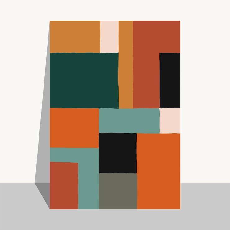 Vector minimalist bauhaus poster vector artwork poster template geometric mid century modern print
