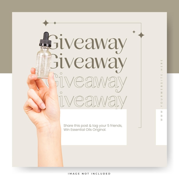 Minimalist Beige Giveaway Instagram Post Template