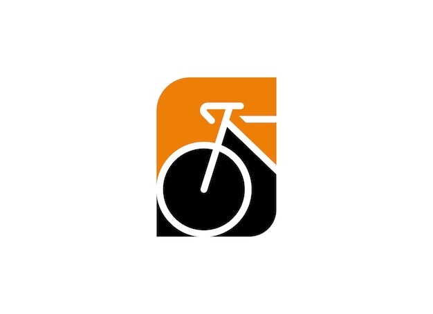 Minimalist bicycle logo design template. Electric bike emblem vector.