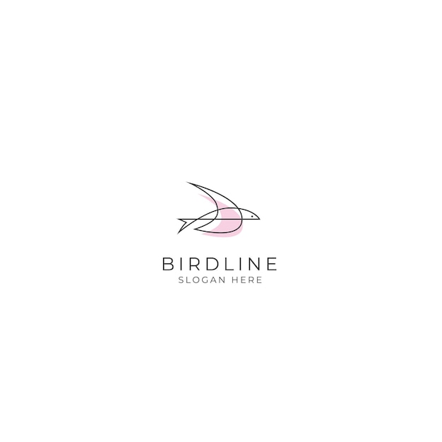 Vector minimalist bird line logo design