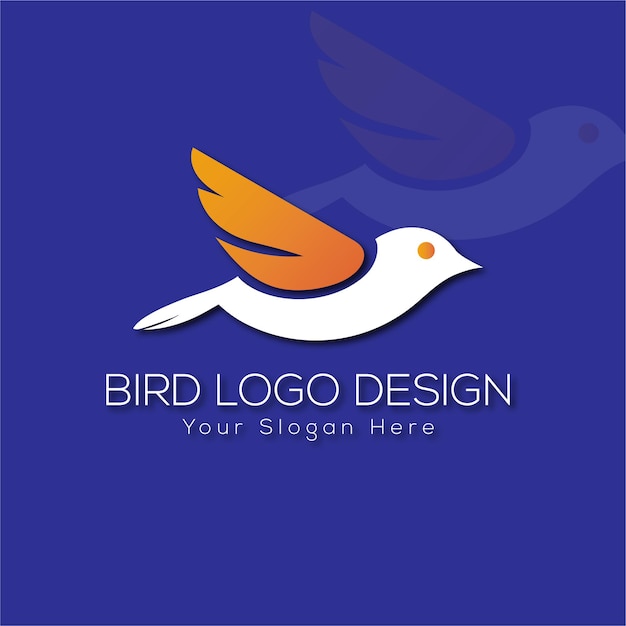 Vector minimalist bird logo design