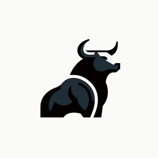 a minimalist black bull icon