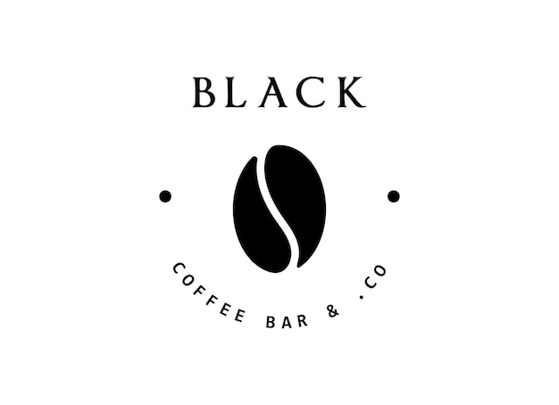 Modello di design minimalista del logo della caffetteria nera