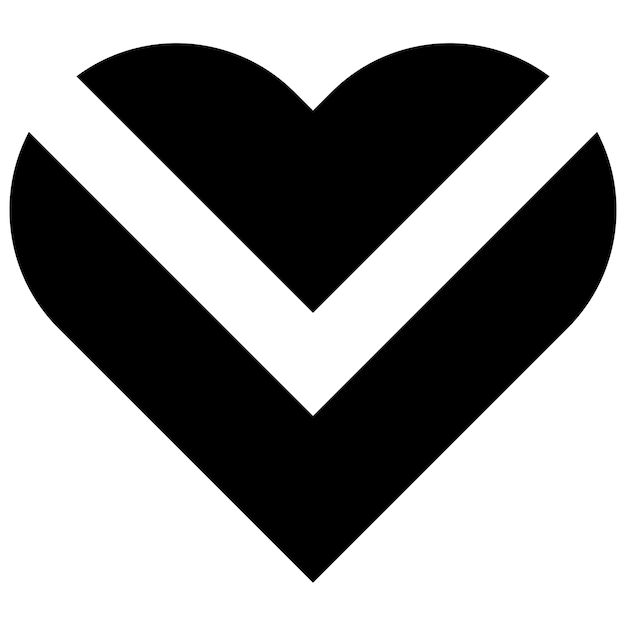 Vector minimalist black heart for logo