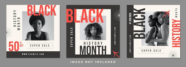 Minimalist Black History Month Sale Social Media Template