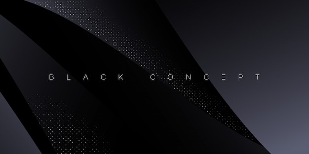 Vector minimalist black premium abstract background with luxury dark geometric elements. exclusive wallpaper  for poster, brochure, presentation, website, banner etc. -