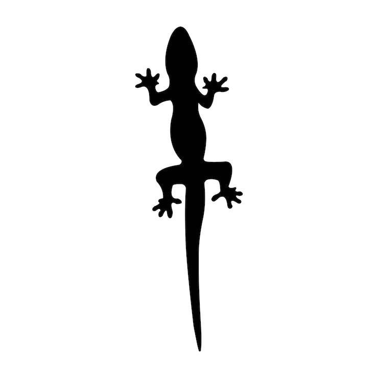 Vector minimalist black and white lizard design