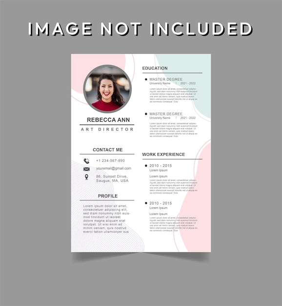 Minimalist Bohemian Style CV Resume Vector Design Template