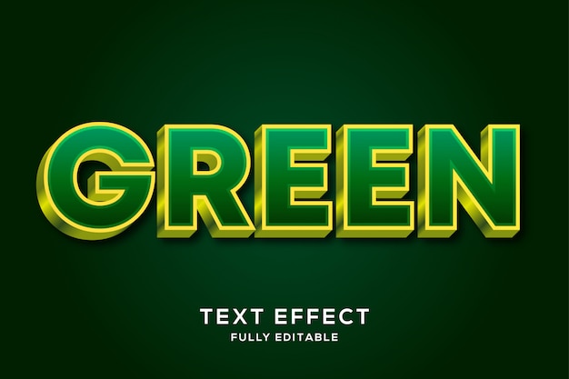 Vector minimalist bold green editable text effect