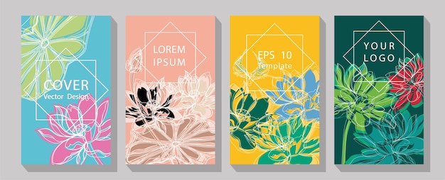 Вектор Минималистский ботанический дизайн шаблона поздравительной открытки на день святого валентина