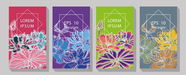 Minimalist botanical valentine greeting card template design