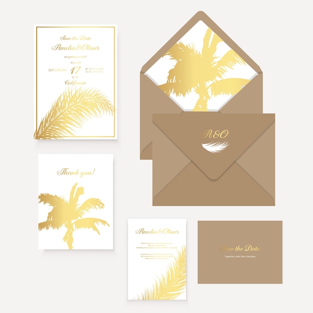 Design minimalista del modello di biglietto d'invito per matrimonio botanico biglietto d'auguri decorativo vettoriale