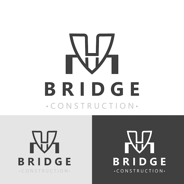 Minimalist Bridge logo suitable for building and construction template vector