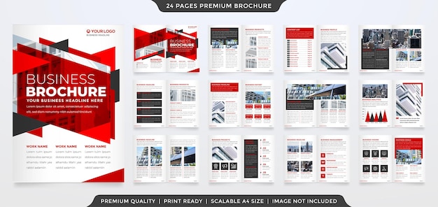 Modello di brochure minimalista con concetto moderno e layout minimalista per il profilo aziendale