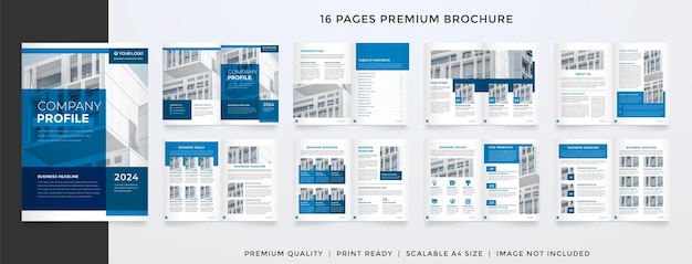 モダンなコンセプトと最小限のレイアウトでビジネスプロファイルに使用する最小限のパンフレットテンプレート