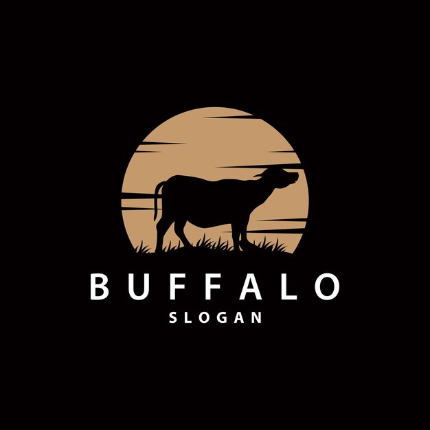 Minimalist Buffalo Logo Template Illustration Symbol