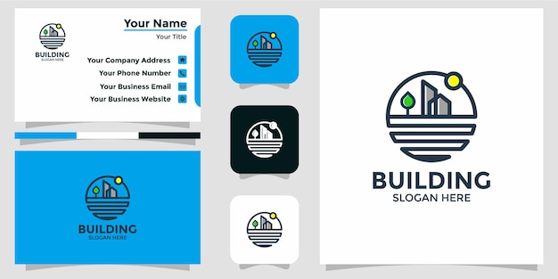 Minimalist building logo design template