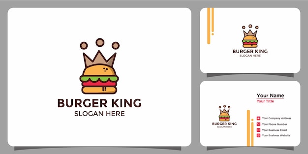 Premium Vector  Minimalist burger king logo design template