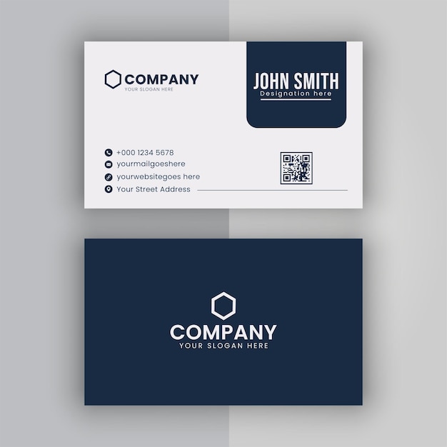 Minimalist business card design with dark blue colour