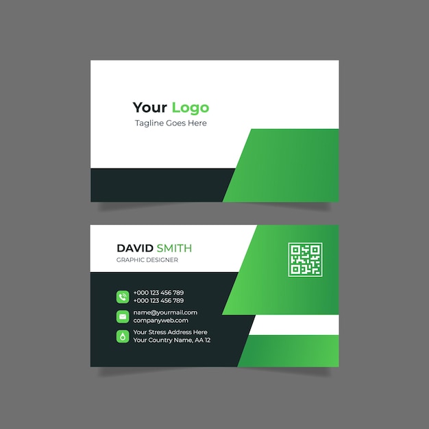 Minimalist business card template doublesides