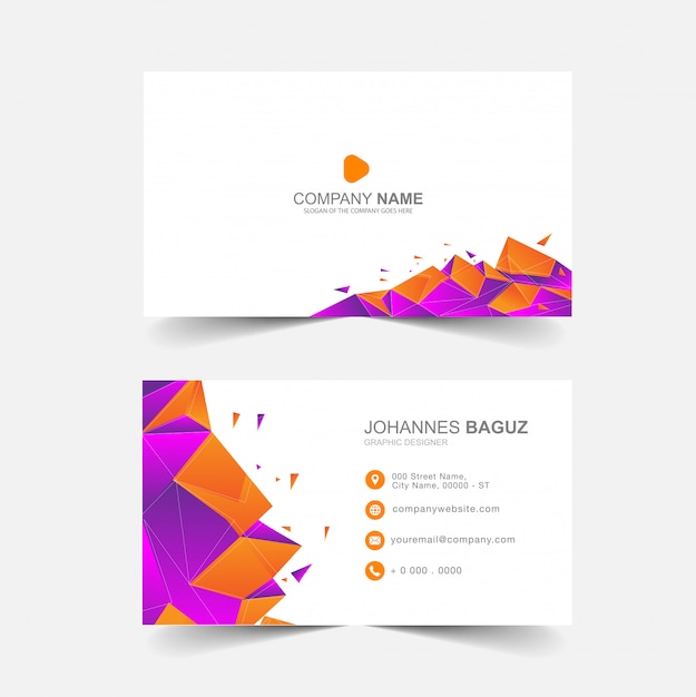 Vector minimalist business card with abstract