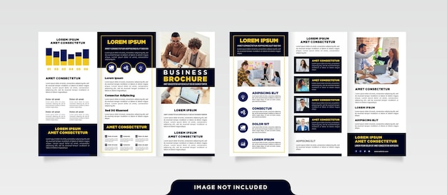 Vector minimalist business digital marketing trifold brochure template