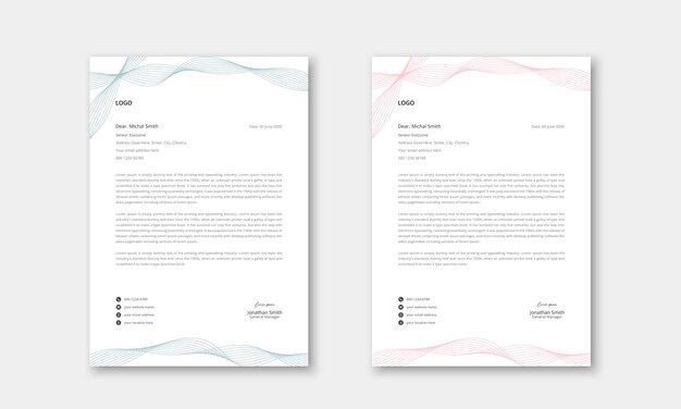 Minimalist business letterhead template design