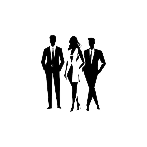 Vettore illustrazione vettoriale del logo degli uomini d'affari minimalisti l'icona e il segno del logo dei uomini d'azienda minimalisti