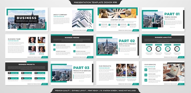 Minimalist business presentation layout template premium style